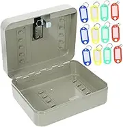 JEWEDECO 1 Set Key Box Lockbox Key Cabinet Locks Wall Mounted Digital Lock Organizer Home Office Storage Wall Iron White