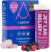 1Above Jet Lag Relief Flight Effervescent Drink Tablets, Super Antioxidant - Pycnogenol, Vitamins and Electrolytes for Travel, Work and Party. 10 count tubes x 2. Berry