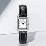 CAMPOMARZIO手錶,編號CMW0008,20MM, 26MM銀方形精鋼錶殼,白色簡約, 三眼, 羅馬數字, 中二針顯示錶面,深黑色真皮皮革錶帶款,頂級時尚!
