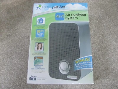 GermGuardian 4-in-1 Air Purifying System w/ 2 Carbon Pre- Filters Gray AC4100CB