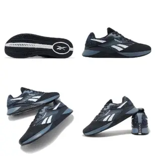 【REEBOK】訓練鞋 Nano X4 男鞋 藍 黑 穩定 支撐 緩衝 多功能 健身 運動鞋(100074302)