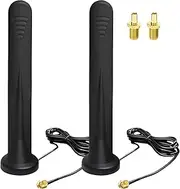 2 x 5G LTE Antenna 4G Signal Amplifier Omnidirectional Network Antenna SMA TS9 Connector 12DBI Omnidirectional Magnetic Base Antenna with RG174 Cable for 3G/4G/5G/GSM/GPRS Router