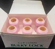 J&P Coats Bulky Lock 100% Pink Textured Nylon Thread Overlock Machines Set of 6