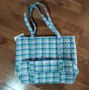 Vera Bradley Large Tote Bag in "Gingham Plaid" Pattern NWT 29573-12611