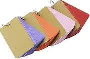 4 Pack 200 Pcs Flash Card Kraft Paper Blank Study Cards 4 Binder Rings Assorted Colors