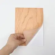 Aibote Peel and Stick Natural Cherry Wood Veneer Furniture Restoration Sheet Self Adhesive Wooden Sticker DIY Material for Speaker Cabinets Table Kitchen Crafts(14.8CMx21CM,Flat Cut)