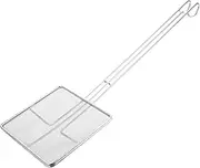 Ergonomic Food Strainer Square Shovel Skimmer Fat Colander Stainless Steel Kitchen Skimmer Frying Spoon Strainer