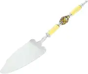 [Glass Of Venice] Italian Murano Glass Cake Server - Gold Millefiori Olive