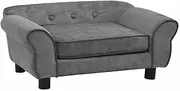 VRAXO Dog Sofa Dark Grey 72x45x30 cm Plush -9KG,171039