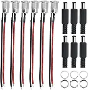 5.5x2.1mm 10A DC Power Jack Socket Set with Cable & Plug for Spark Plug Applications