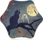 [GAIREG] Black Cat White Owl Toddler Umbrellas Umbrella for Rain Wind Proof Umbrella