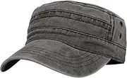 [WITHMOONS] Washed Cotton Cadet Cap Vintage Military Army Hat Mens Womens KZ40037