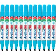 Artline 90 Permanent Marker Chisel Tip 2-5mm Light Sky Blue Box 12