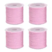 4 Rolls Nylon String Cord 45 Yards 0.8mm Nylon Cord Beading, Pink