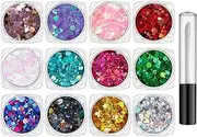 Face and Body Glitter,12 Colors Luminous Face Glitter | Portable Carnivals Supplies, Festive Makeup with Quick Drying Glue for Nightclub