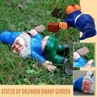 Garden Gnome Statue Ornament Outdoor Decor Statue Sculpture Drunken K1 New C5A9
