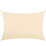 COLOURTREE Shade Sails 12'x7' 220 GSM Waterproof Beige Rectangle Sun Shade