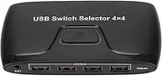 4 Port KVM Switch, USB 2.0 KVM Selector, 4 Computers Share 4 USB Devices Keyboard Mouse Printer, for Windows 10/8.1/7, Vista, OS X, OS