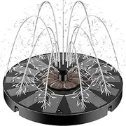 Solar Fountain Coffee Flower, Yzert 2025 Solar Powered Bird Bath Fountains, Outdoor Water Feature Solar Pump with 7-in-1 Nozzles, 4 Fixed Pipes for Humingbirds, Garden, Pool, Pond