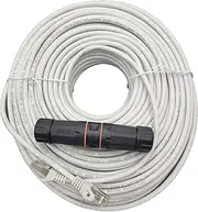 150 Feet CAT6A Industrial Outdoor-Rated Shielded Ethernet Cable Kit with Waterproof Coupler (E09-150WOU-KT)