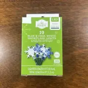 Holiday Time 10 Blue & Cool White Snowflake LED Christmas Lights Battery Powered