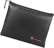 HONMEET Exquisite Craftsmanship Documents Bag Waterproof and Fireproof Large Capacity Office Briefcase Black Zipper File Bag Lock