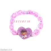 Disney Doc McStuffins Girl's Purple Loom Rubber Band Bracelet Lambie Heart New