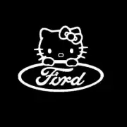HELLO KITTY Ford logo die cut Vinyl car decal sticker