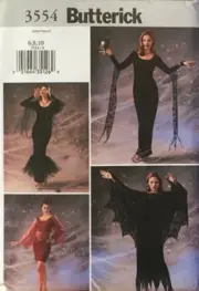 Butterick Sewing Pattern 3554 Misses Costume Vampire Witch Goth Sizes 6-10 UNCUT