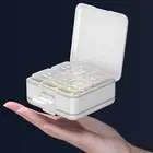 Pill Cutter with Storage Case Compact Container Double-layered Box Three