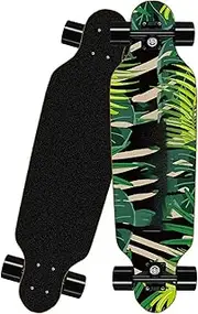 Sports Skateboard Longboard, 24" 8-Layer A-Level Maple Heat Transfer Nordic Forest Pattern Mini Longboard Dance Board Suitable for Beginners