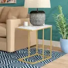Marble C Shaped Narrow End Side Table Chair Side Snack Accent Lamp Table Laptop