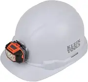 Klein Tools 60107 Hard Hat, Light, Non-Vented Cap Style, Padded, Self-Wicking Odor-Resistant Sweatband, Tested up to 20kV, White