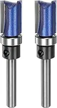 uxcell 2pcs Pattern Flush Trim Router Bit 0.24" Shank 4/5" Cutting Length 0.53" Cutting Dia with Top Bearings Straight Precise Cutting Woodworking Milling Cutter Tool for Edge Trimming