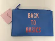 KATE SPADE BACK TO BASICS BLUE PENCIL CASE POUCH ERASER RULER SHARPENER SET