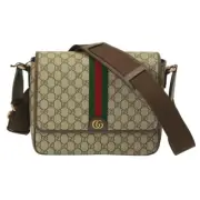GUCCI Messenger Bag Men Ophidia Medium Canvas 761741 FACJQ 9741 Beige x Ebony