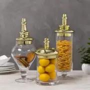 Clear Glass Bathroom Apothecary Jars with Lid, Kitchen Storage Jars, 3 Piece Set