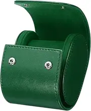uxcell Watch Roll Travel Case Single Slot Portable Leather Watch Cases for Men and Women, Watches Storage Organizer with Removable Pillows for Traveling, Display, Home Storage, Green