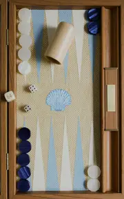 [Nine Fair Design] Pale Blue Scallop Backgammon Set
