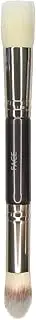 [Studio10] Double Ended Vegan Face Brush for Foundation Contour and Blending Soft Cruelty Free Bristles Dual Tip Makeup Brush for Mature Skin Ideal for Cream or Powder Blush Bronzer or Highlighter