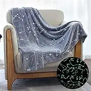 Kanguru Microfiber Polyester Throw Blanket by -50x60inches-Luminous Constellation Blanket- Glow in The Dark-for All Seasons
