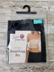 Womens Maternity Secret Treasures Black Hands Free Breast Pump Bra Size Small