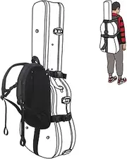 DELTAMANN Guitar Hard Case Backpack Carrying System - Black