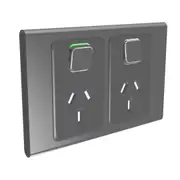 Clipsal Iconic Styl Cover Frame, 2 Switches & 2 Sockets, 10 A, Horizontal, Silver Shadow - S3025C-SH