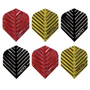 RIBTEX Darts FLIGHTS SET - Harrows - Style Standard - Colours Red Black Gold