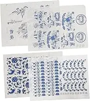 HOODANCOS 4 Sheets Underglaze Transfer Paper for Pottery Classic Clay Decals for Ceramics High Temperature Cuttable Decor DIY Crafting Decoration