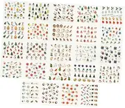 HONMEET Christmas Nail Stickers 24 Sheets Set Snowman Deer Tree Designs for Women