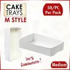 Paper Takeaway Food Tray 50Pk MS Medium Catering Cupcake Cake Boxes Disposable