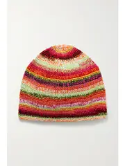[AGR] AGR - Crocheted Cotton Beanie - Red - One size One size Red