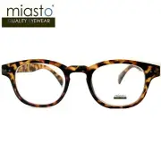 MIASTO "CIAO" PREPPY ROUND/SQUARISH KEYHOLE RUBBER READING GLASSES+1.25 TORTOISE